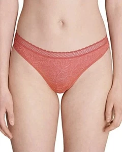 Simone Perele Comete Feather & Fan Lace Thong Texas Pink size 3 - Picture 1 of 5