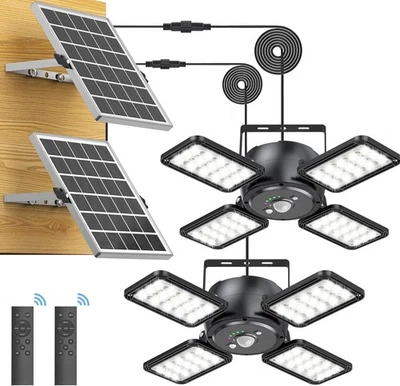 Solar Shed Light Outdoor Indoor Solar Powered Motion Sensor Pendant Light,144LED - Image 1 of 4