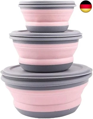 Razatik Faltschüssel mit deckel, 3Pcs Camping Faltbare Schüssel Tragbare s - Bild 1 von 4