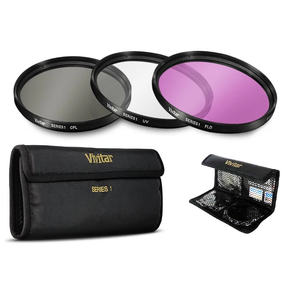 Vivitar 52mm UV CPL FLD Filter Kit Multi-Coated HD Lenses for Canon Nikon Sony - Image 1 of 4