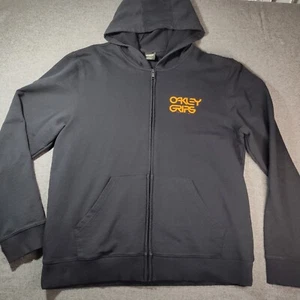 Oakley Grips Hoodie Mens 2XL Black Full Zip Custom Fit Sweatshirt Graphic - Picture 1 of 11