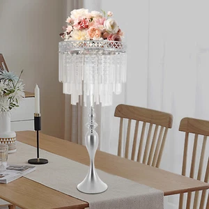 Crystal Flower Holder For Wedding Tall Flowers Stand Wedding Centerpieces Vase - Picture 1 of 15