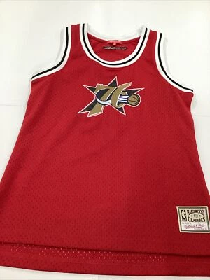 Philadelphia 76ers Mitchell & Ness Red Mesh Jersey Women’s Medium - Image 1 of 4