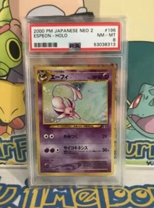 Espeon Neo Genesis Pokemon #196 Holo Rare Japanese PSA 8 Graded Nm M Eeveelution - Picture 1 of 1