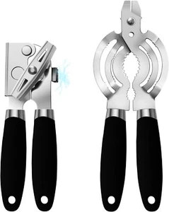 Manual Can Opener for Seniors, Sharp Blade, Smooth Edge, 2Pack Black - Picture 1 of 7
