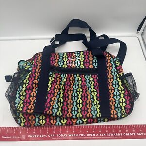 Thirty One Thermal Black Geo Print Bag Outside Inside Pockets Double Strap