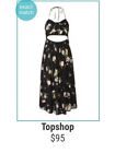 Topshop Floral Bow Halterneck Cut Out Dress Size 10 New ASO blogger Ocassion