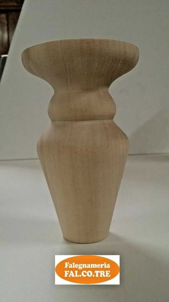 GAMBA PIEDE IN LEGNO AYOUS A CIPOLLA PER MOBILI Ø 80 MM H. 130 MM TORNITO. - Immagine 1 di 1