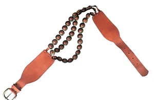 Womens concho belt brass leather multilayer western southwestern native M/L 37" - Picture 1 of 9