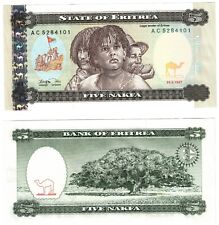 1997 Eritrea 5 Nakfa P2 Banknote UNC