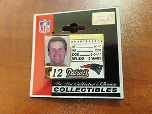 **Vintage** NFL New England Patriots Early 2000's Tom Brady NFL Licence Pin - Picture 1 of 1