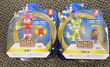 Sonic The Hedgehog Amy w/ Hammer & Neon Tails 30th Anniversary new sealed lot