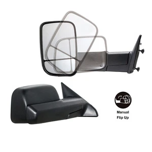 Manual Tow Mirrors Fit 2011-2016 Dodge Ram 1500 2500 3500 4500 5500 Fold LH+RH - Picture 1 of 7