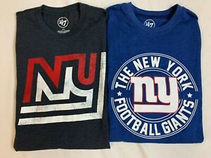 New York Giants Men's T-Shirts Size S, '47 Brand Short Sleeve Blue, Lot of 2