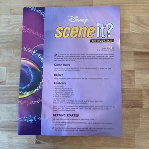 Juego de mesa DVD 2004 Scene It Disney primera edición trivia instrucciones manual solamente - Imagen 1 de 2