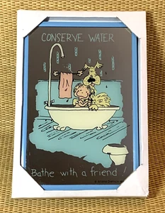 VTG 1980s Arlene Dietrich Miller CONSERVE WATER BATHE WITH  A FRIEND Mirror Art - Picture 1 of 12