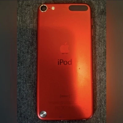 Ipod Touch uch 7th Generation In Color Red With Red Panasonic Headphones - Image 1 of 4