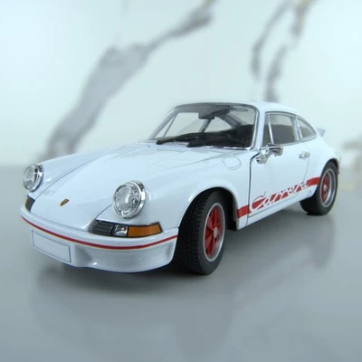 Porsche 911 Carrera RS 1973 Welly 1:24 Diecast Model Car clásico blanco Foto 1 de 4