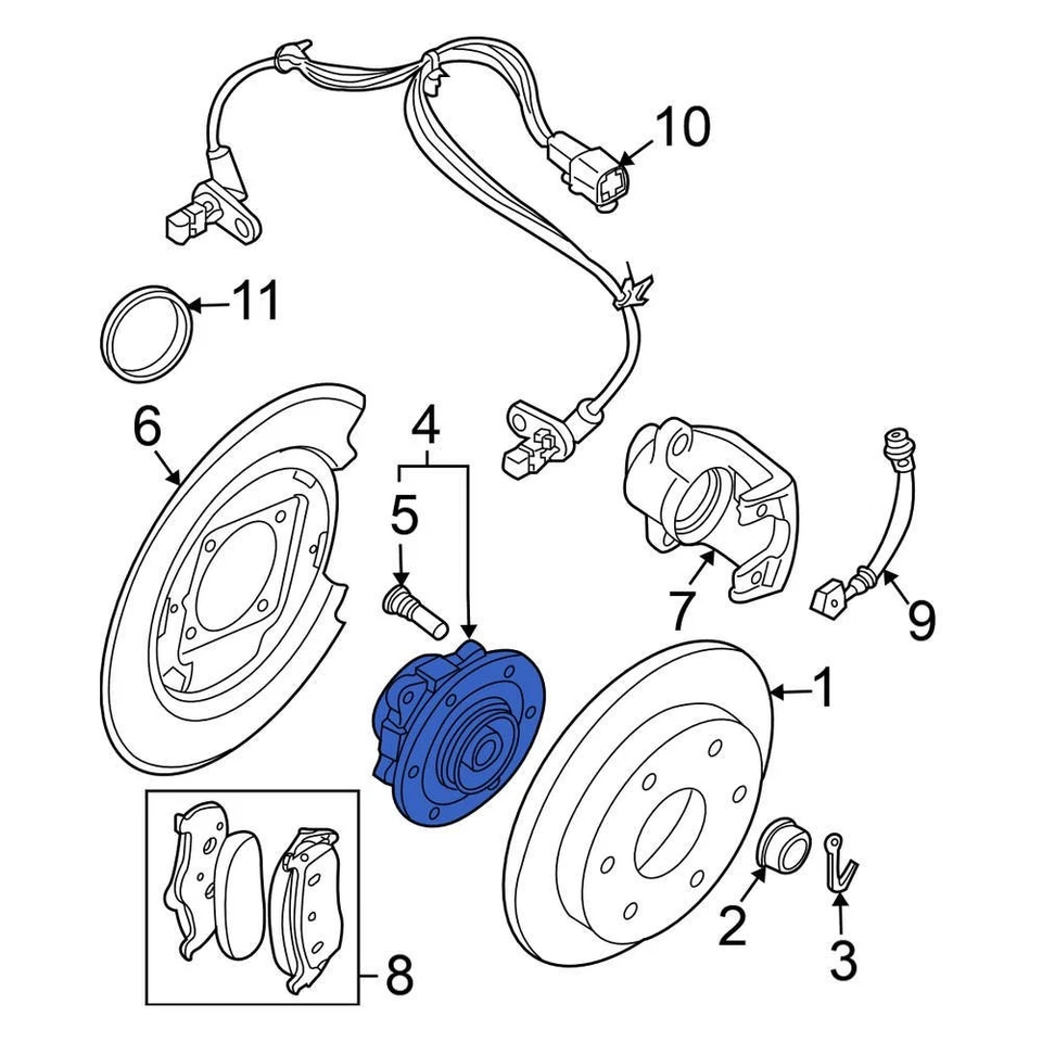 For Nissan Pathfinder 05-12 Nissan 432024X00A Rear Wheel Bearing & Hub Assembly Foto 1 de 1