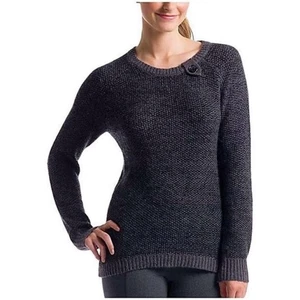 Lole Alpaca Blend Charcoal tight Knit Sweater crew neck long sleeve warm cozy XL - Picture 1 of 11
