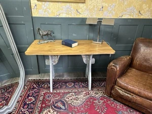 Live Edge Plank Top Distressed Shabby Chic Desk/ Console Table - Picture 1 of 8
