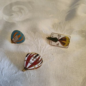 The Whole Enchilada Las Cruces NM 87 X2 Lapel Pins Aztec Hot Air Balloon Vtg - Picture 1 of 5