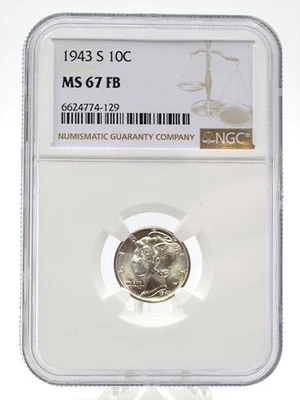 1943 S 10C MS67 FB - Image 1 of 2