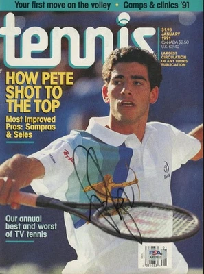 PETE SAMPRAS signed 1991 Tennis magazine | autograph PSA/DNA certified - Image 1 of 2