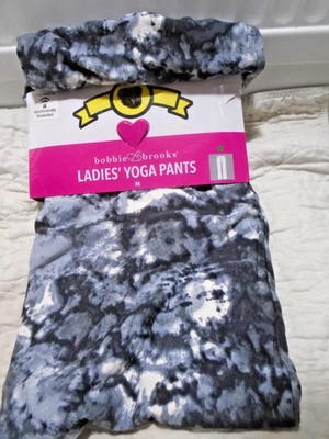 Pantalones de yoga Bobbie Brooks para mujer tie dye negros/grises talla M Foto 1 de 2