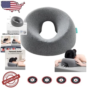 Ergonomic Face Down Pillow Massage Spa Post Surgery Vitrectomy Breathable Grey - Picture 1 of 9