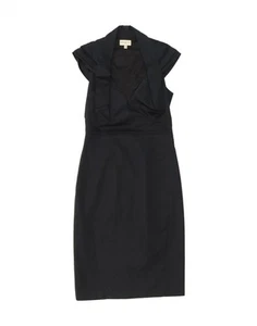 KAREN MILLEN Womens Short Sleeves A-Line Dress UK 10 Small Black Cotton CW15 - Picture 1 of 4