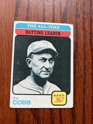 1973 年 Topps 棒球卡 #475 Ty Cobb 击球领袖名人堂 — 第 1/2 张图片