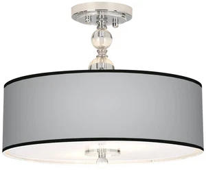 All Silver Giclee 16" Wide Semi-Flush Ceiling Light - Picture 1 of 4