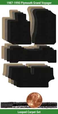 Conjunto de tapete loop clássico personalizado para '87-90 Plymouth Grand Voyager (4 peças) #113F - Imagem 1 de 4