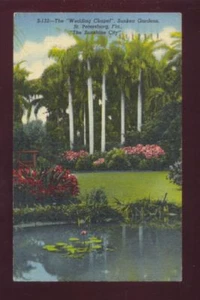 Capilla de bodas jardines hundidos San Petersburgo FLORIDA DE COLECCIÓN 1955 POSTAL - Imagen 1 de 1