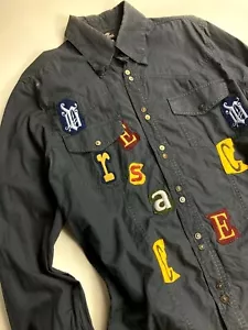 CAMICIA DENIM VERSACE J COUTURE VINTAGE '98 CON DISTINZIONE UOMO LOGO MEDUSA DOPPIO BOTTONE - Foto 1 di 12