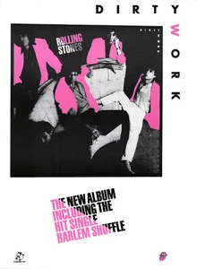 The Rolling Stones - Dirty Work ORIGINAL Promotion-Plakat von 1986 Mick Jagger - Bild 1 von 1