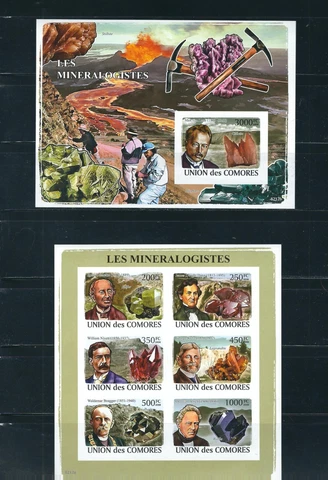 Comoros Islands / 2008 Issue , Mineralogis . Souvenir , Miniature Sheet . MNH Cover