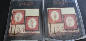 2 P Buckley Moss Folk Art Counted Cross Stitch Kits Boy Girl Adam Amy Set - Picture 1 of 4