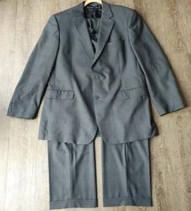 Brooks Brothers Suit Mens 46 Pants 38x33 Wool Blend Gray Glen Check Plaid 2 Btn - Picture 1 of 17