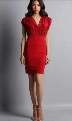 Vestido XOXO Mujer Tirantes Talla XL Rojo Floral Encaje Ajustado Corpiño Coqueta Baddie Foto 1 de 4