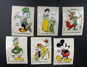 Walt Disney Glass Pals Stickers Lot Of 6 Vintage  Cheerios NOS