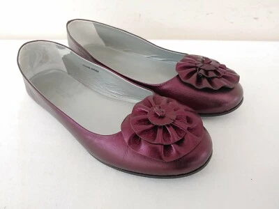 GARNET HILL Hecho en Italia, Cuero Púrpura, Decoración Puntera Mujer Ballet Pisos,8,5 Foto 1 de 4