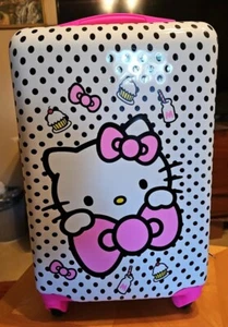 Hello Kitty Suitcase Luggage Travel Carry On TSA Approved Sanrio 19” Hard Shell - Picture 1 of 16