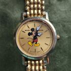 Bulova Watch Mickey Mouse Quartz Womens Gold Speidel Band Walt Disney - Collect!