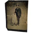 Antique Tintype Photograph Of Man With Moustache In Bowler Hat, Ferrotype