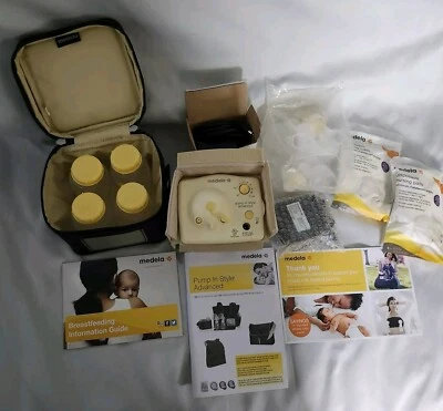 Extractor de leche con estilo avanzado Medela doble sobre la marcha eléctrico 24 mm ver foto Foto 1 de 4