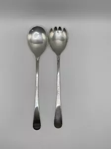 SET CUCCHIAIO/FORCHETTA VINTAGE A.E.P.ZINC ITALIA PLACCATO ARGENTO PER INSALATA - Foto 1 di 6