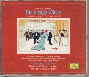 Lehar - Karajan, Harwood, Stratas, Holweg: Die Lustige Witwe. 2 CD (DG) Like New - Picture 1 of 2