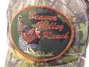 Beaver Valley Ranch Trucker Hat Men Camouflage Turkey Hunting Patch Logo Cap New - Picture 1 of 9